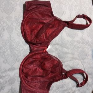 CACIQUE 40 DD Red Lace Underwire Bra